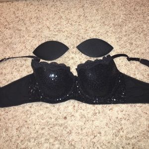 Sparkly black aerie bra