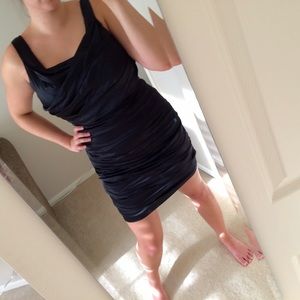 Express Black Ruched Dress