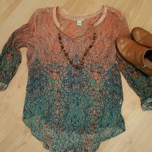 Lucky Brand Sheer Blouse