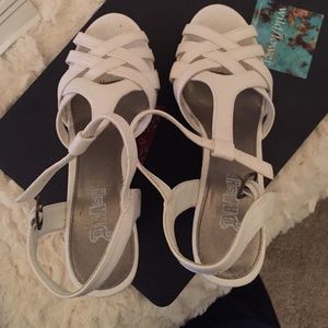 White wedge sandals
