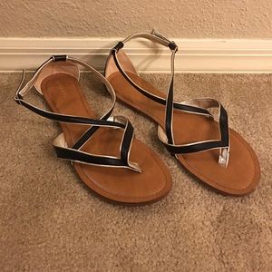 Black & gold Merona sandals