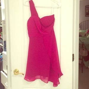 Magenta one shoulder dress