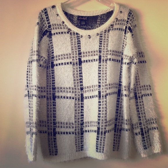 Studded Fuzzy Sweater Sz L