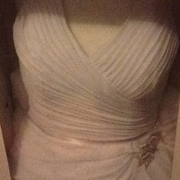 White Wedding gown.Halter neckline.