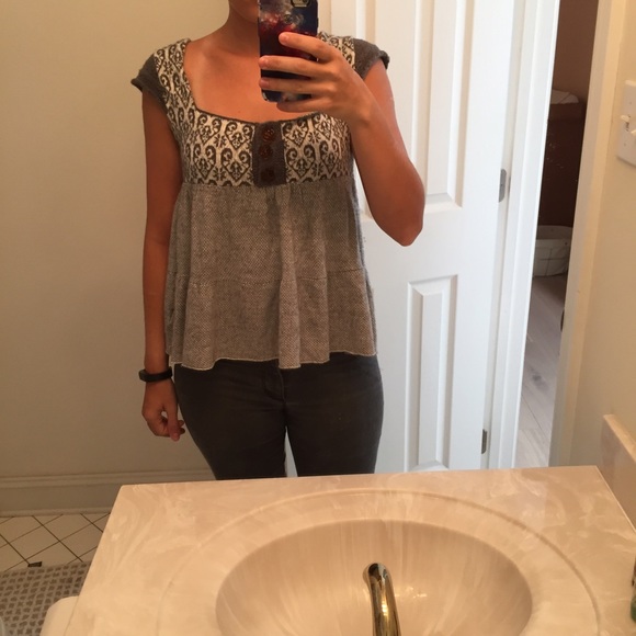 ❌SOLD❌Free People lightweight wool babydoll blouse - Picture 4 of 4