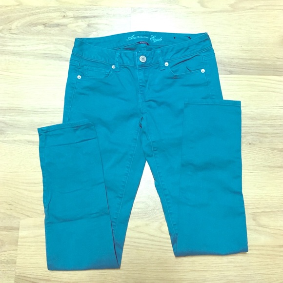 American Eagle Teal Skinny Stretch Jeans 4R