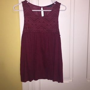 Maroon Sleeveless Top