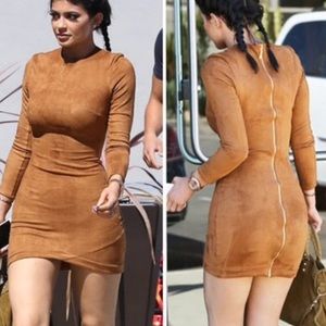 Kylie Jenner inspired Suede Dress