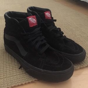 Black Suede Vans Sk8 Hi's