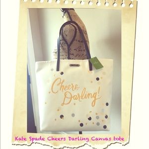 Kate Spade Cheers darling Bon shopper canvas bag