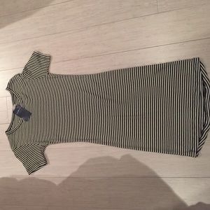 Brandy black and white striped dress