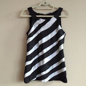 Layered Black/White silk halter