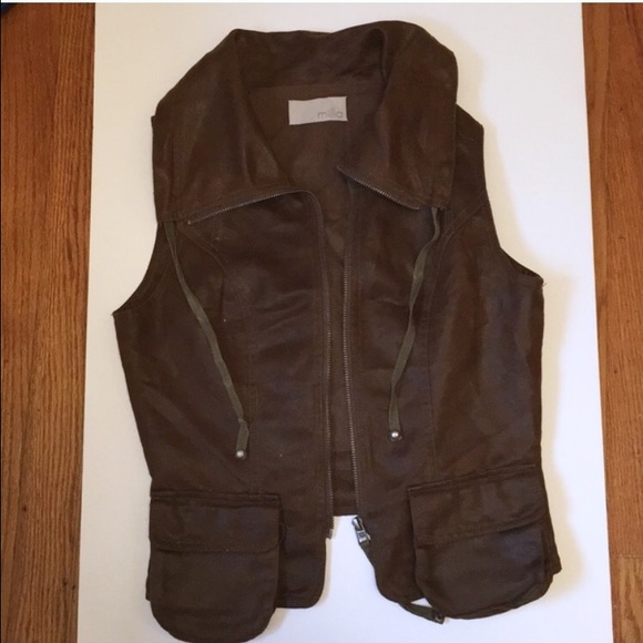 Brown military inspired vest
