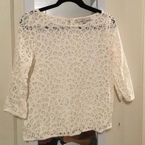 LOFT off white lace top
