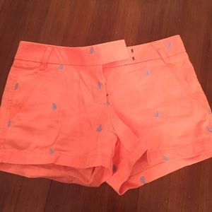 Neon orange J.Crew Chino Shorts