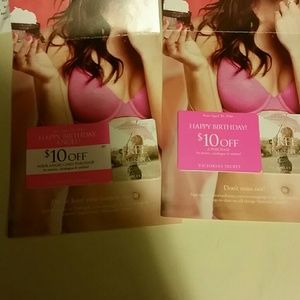 2 VICTORIA'S SECRET  (2) $10 APRIL COUPONS + BONUS