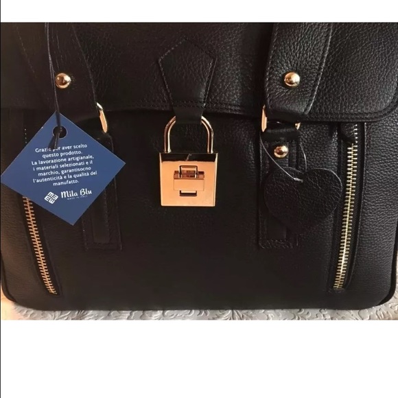 Mila Blu black leather satchel - Picture 2 of 3