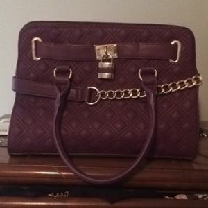 Plum & gold purse/cross body