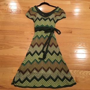 BCBGMaxazria chevron sweater dress XS