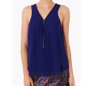 Topshop Zip Vneck Sleeveless Top