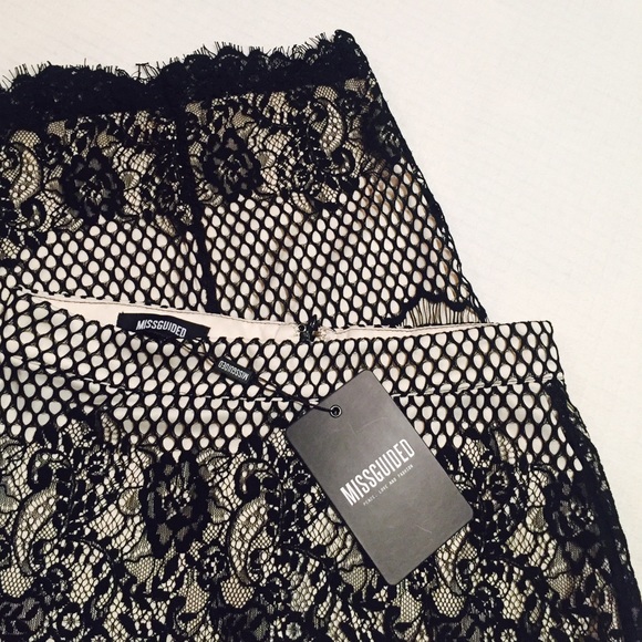 MISSGUIDED Black Mesh Lace Pencil Skirt - Picture 4 of 4
