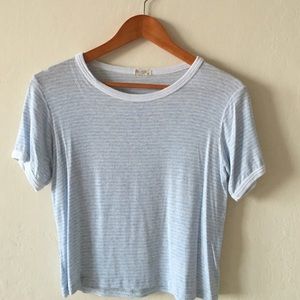 Brandy Melville Light Blue Cloud Striped Tee