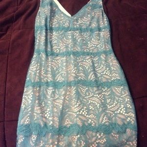 Blue $ creme laced dress
