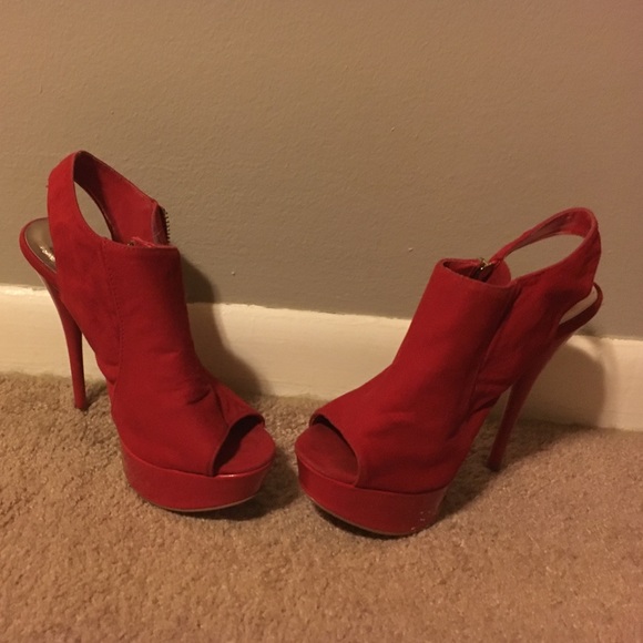 Red zip up heels
