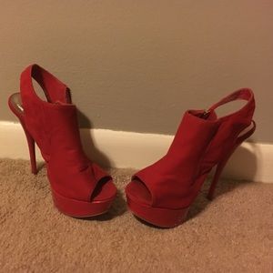 Red zip up heels