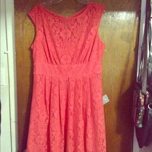 Coral Lace Dress