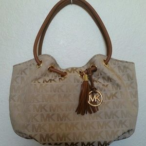Michael Kors Signature Camel Luggage Ring Tote Bag
