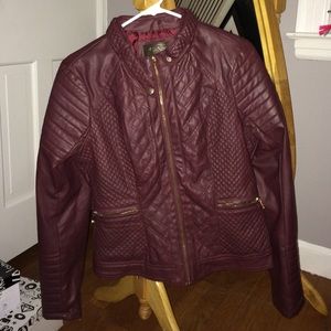 A red leather jacket, (Gi Sono by Cavalini)