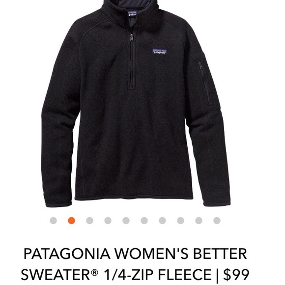 Black Patagonia better sweater 1/4 zip pullover XS