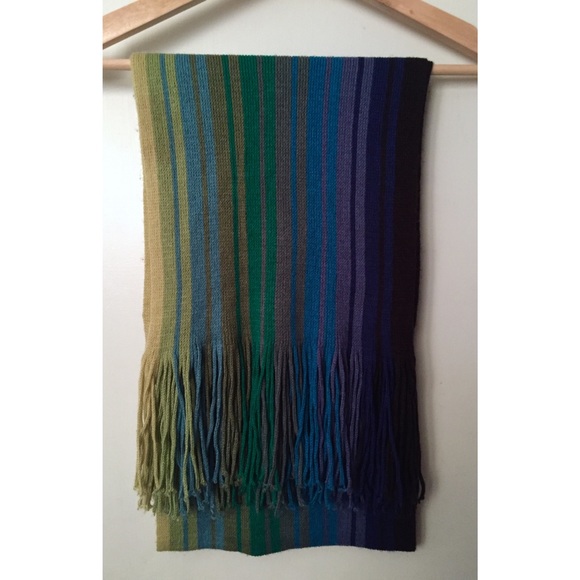 Seventies Multicolored Striped Knit Scarf + Beanie
