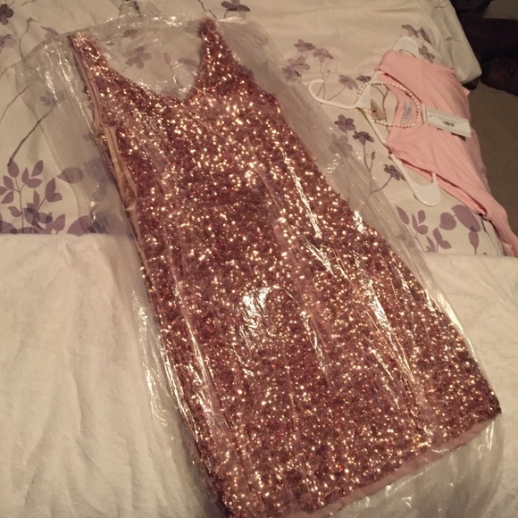 Rose gold sequence homecoming dress