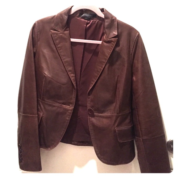 Brown Leather Blazer