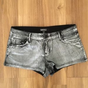 Metallic jean shorts