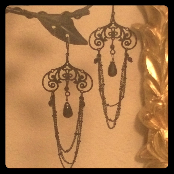 Black chandelier earrings