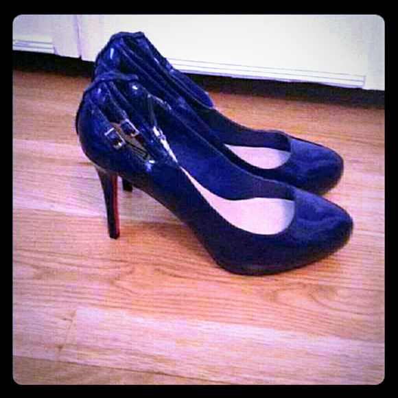New Navy Blue Patent Pumps