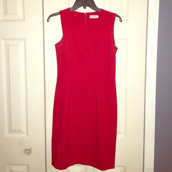 Sleeveless Clavin Klein red dress