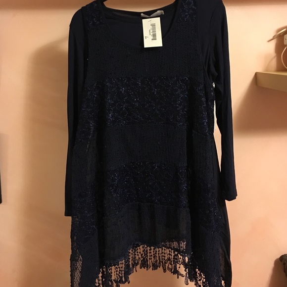 Blue lacy top
