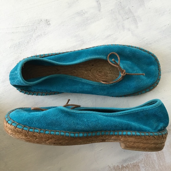 Pare Gabia Turquoise Suede Espadrilles - Picture 1 of 4