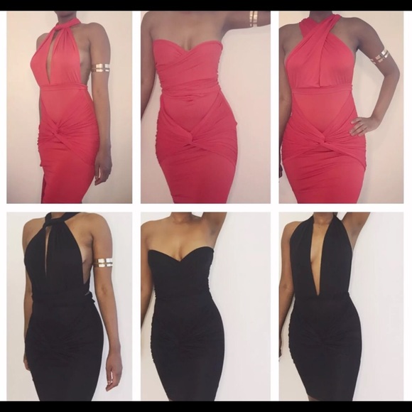 💞FREE ITEM WITH PURCHASE💞 BLACK BODYCON DRESS - Picture 2 of 3