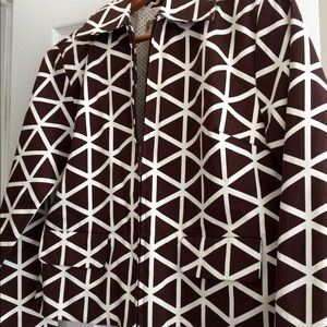 Light Spring weight jacket in brown and white.