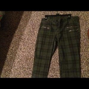 nice plaid olive green jeans