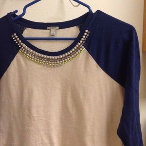 🎉 BIG REDUCTION🎉 ᒍ ᑕᖇEᗯ Embellished Baseball Top