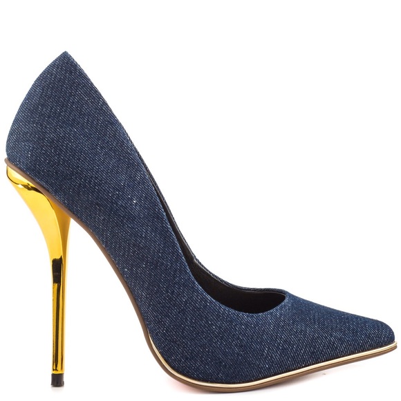 Luichiny "Mind Blowing" Denim Gold Heel