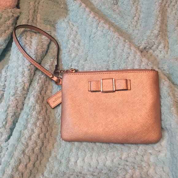 Gold Metallic COACH wristlet - Picture 1 of 4