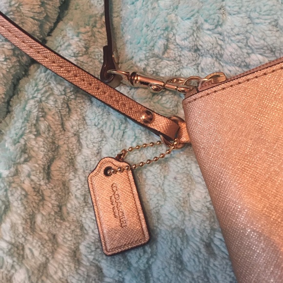 Gold Metallic COACH wristlet - Picture 2 of 4