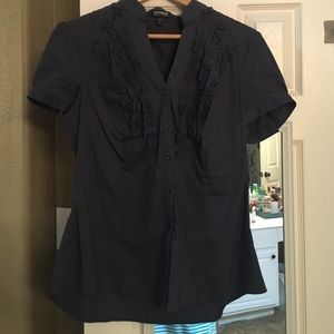Express dark gray button down/up shirt